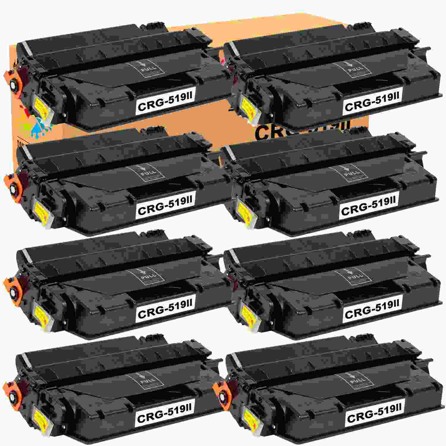 トナーカートリッジ CRG-519II互換 Can(キャノン) 汎用トナーCRG 519 8本セットCRG-519II 大容量対応機種：Satera LBP6300 / LBP6600 / LBP6340 / LBP6330 / LBP252 / LBP251CRG-519II BK 汎用・互換 トナーカートリッジの印刷枚数:約6,400枚/本（A4用紙・印字率5％の場合）