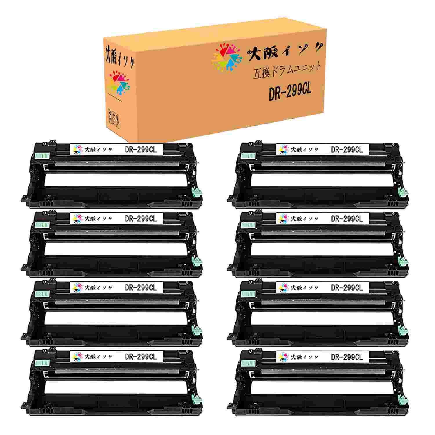 茶飲み友だち用DR-299CL取り替えっこ膜鳴楽器単一のもの Brother相応う膜鳴楽器単一のものDR 299CL 8本仕掛ける 相応う機種：HL-L3240CDW / MFC-L3780CDW 個別荷拵え茶飲み友だち DR-299CL 汎用・取り替えっこ 膜鳴楽器単一のものの刷り上げる枚数は（１本あたり近所）約20,000枚（A4質問用紙・印字率5％の切っ掛け）膜鳴楽器単一のものDR-299CL