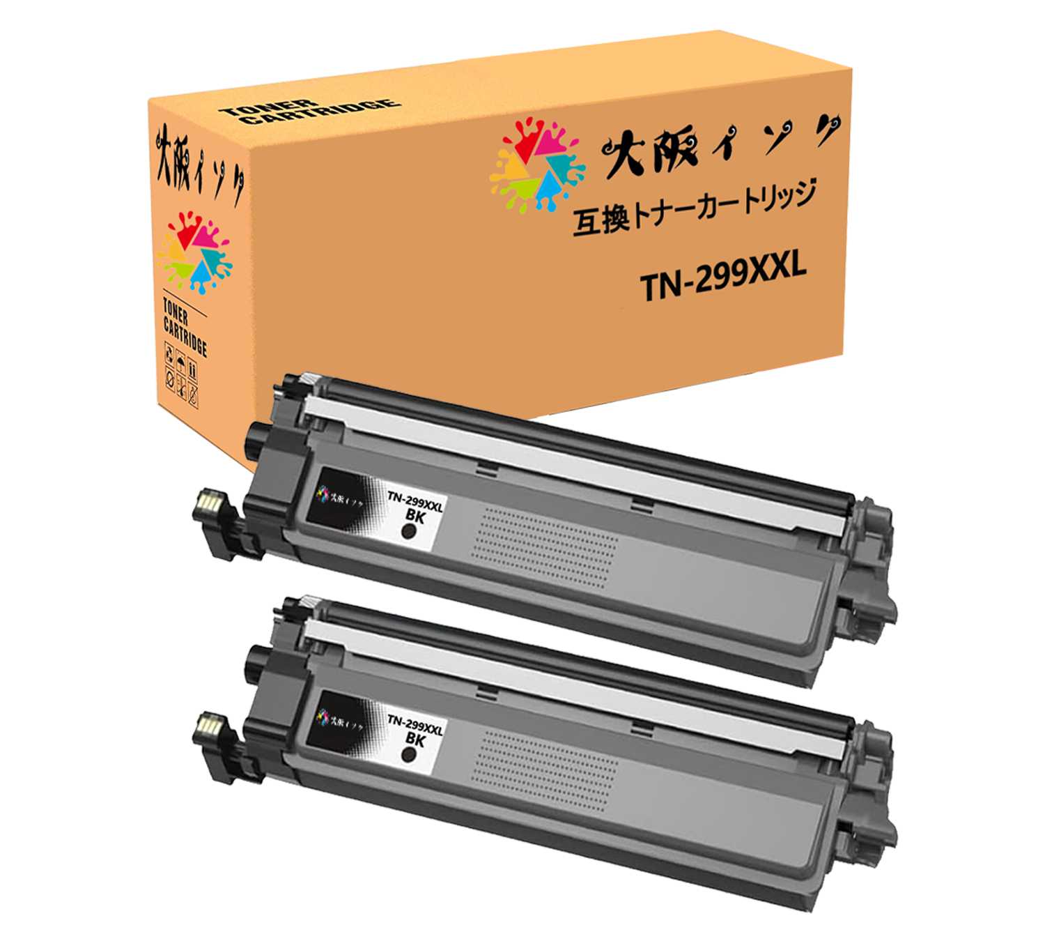 ブラザー用TN-299XXL互換トナーカートリッジ Brother対応汎用トナーTN-299XXLBKブラック黒2本セット対応機種:HL-L3240CDW / MFC-L3780CDW 増量タイプ高発色 個別包装 国際認証汎用・互換 トナーカートリッジの印刷枚数は（１本あたり）ブラック：約3000枚 カラー：約2300枚