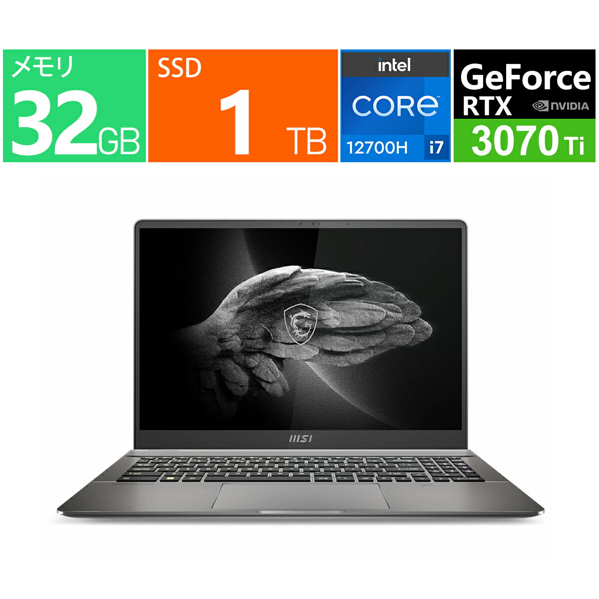 MSI 16型 ゲーミングノート Creator-Z16P-B12UGST-013JP 第12世代 インテル Core i7 12700H(Alder Lake) 14コア メモリ：32GB M.2 SSD：1TB/ RTX 3070Ti /ノートパソコン,ノートPC Windows 11 Pro 顔認証 Wi-Fi 6 Webカメラ Bluetooth5.2 日本語キーボード MSI Pen 展示品｜良品工房