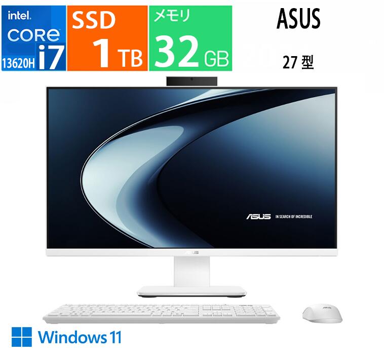 V400 AiO (V470VAK) V470VAK-WPE092W [白いこと] 27in液晶, 第13時人 Intel Core i7-13620H,  記憶装置：32GB, SSD：1肺結核, Windows 11 見せびらかす品