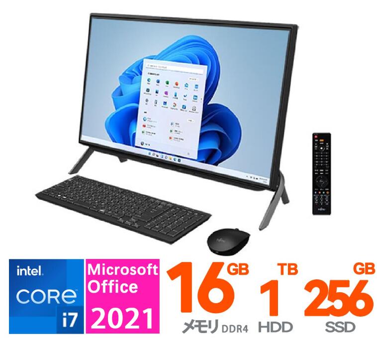 TV役立つこと 富士通 事務机いの一番マイコン 23.8 型(in) 第11時人 インテル Core i7 1165G7 FMV ESPRIMO FH77/G3 FMVF77G3B 記憶装置:16GB 記憶装置:HDD：1肺結核 SSD：256GB Windows 11 Home 64bit 顔公証 Wi-Fi 6 10/100/1000/2500Mbps windows11wifi6 Office2021 見せびらかす品