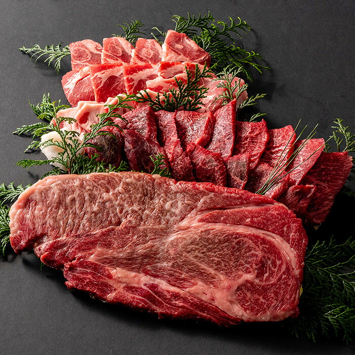 黒黒BBQセット 黒毛和牛肩ロースステーキ200g、黒毛和牛モモ焼肉用300g、黒豚肩ロース焼肉用200g 【送料無料】|良品たいこばん