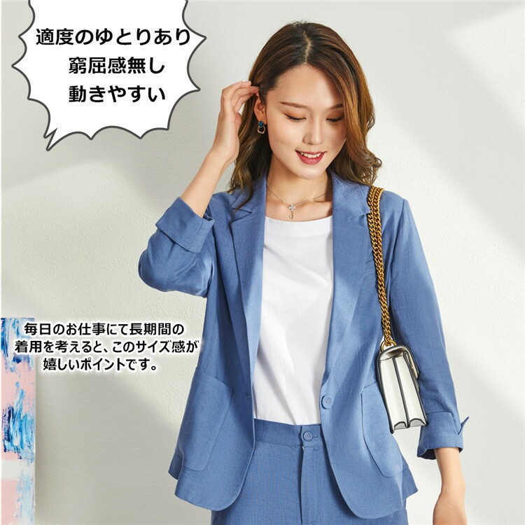スーツ レディース 春夏 洗える 7分袖 ジャケット リネン サマースーツ テーラードジャケット アウター カジュアル 着痩せ トップス 羽織 Ol 通勤 お出かけ オフィス カジュアル ファッション おしゃれ 代 30代 40代 50代 送料無料 Umu Ac Ug