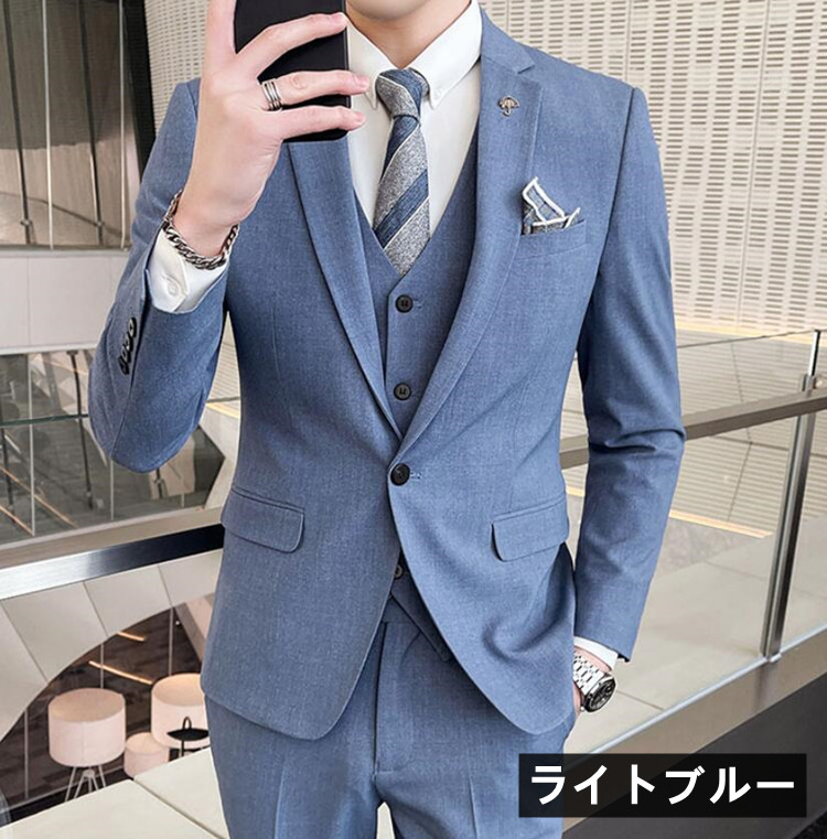 早い者勝ち 1000円offクーポン P5倍 スーツ メンズ スリーピース スーツ セットアップ メンズ 無地 カジュアルスーツ 紺ブレザー スーツ フォーマルスーツ タイト 大きいサイズ 紳士服 ビジネススーツ 洗えるパンツ オシャレ 入学式 卒業式 結婚式 二次会 春夏