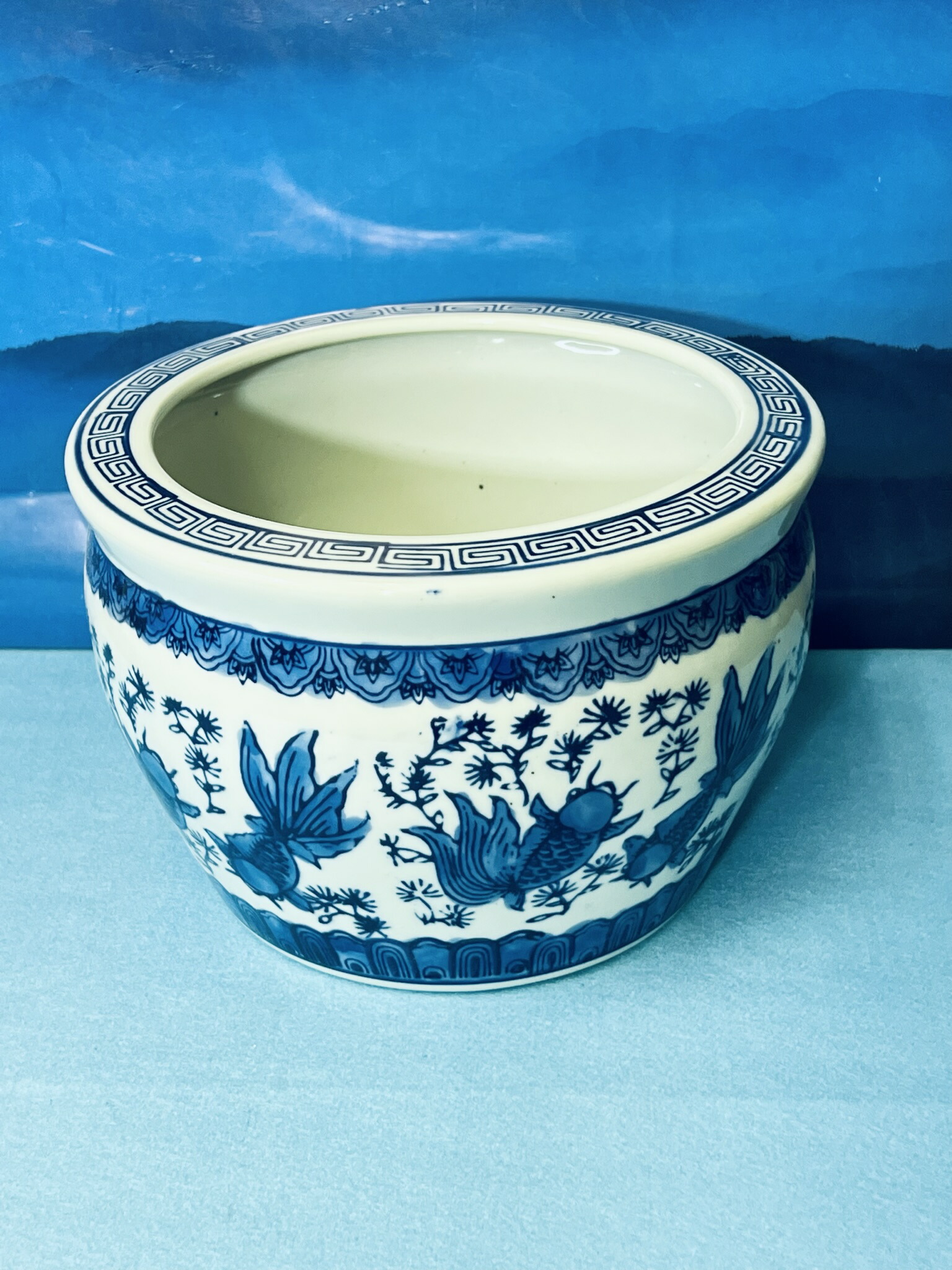 楽天市場】陶器 青花 【6”杯洗】花唐草 陶磁器 染付 盃 日本酒