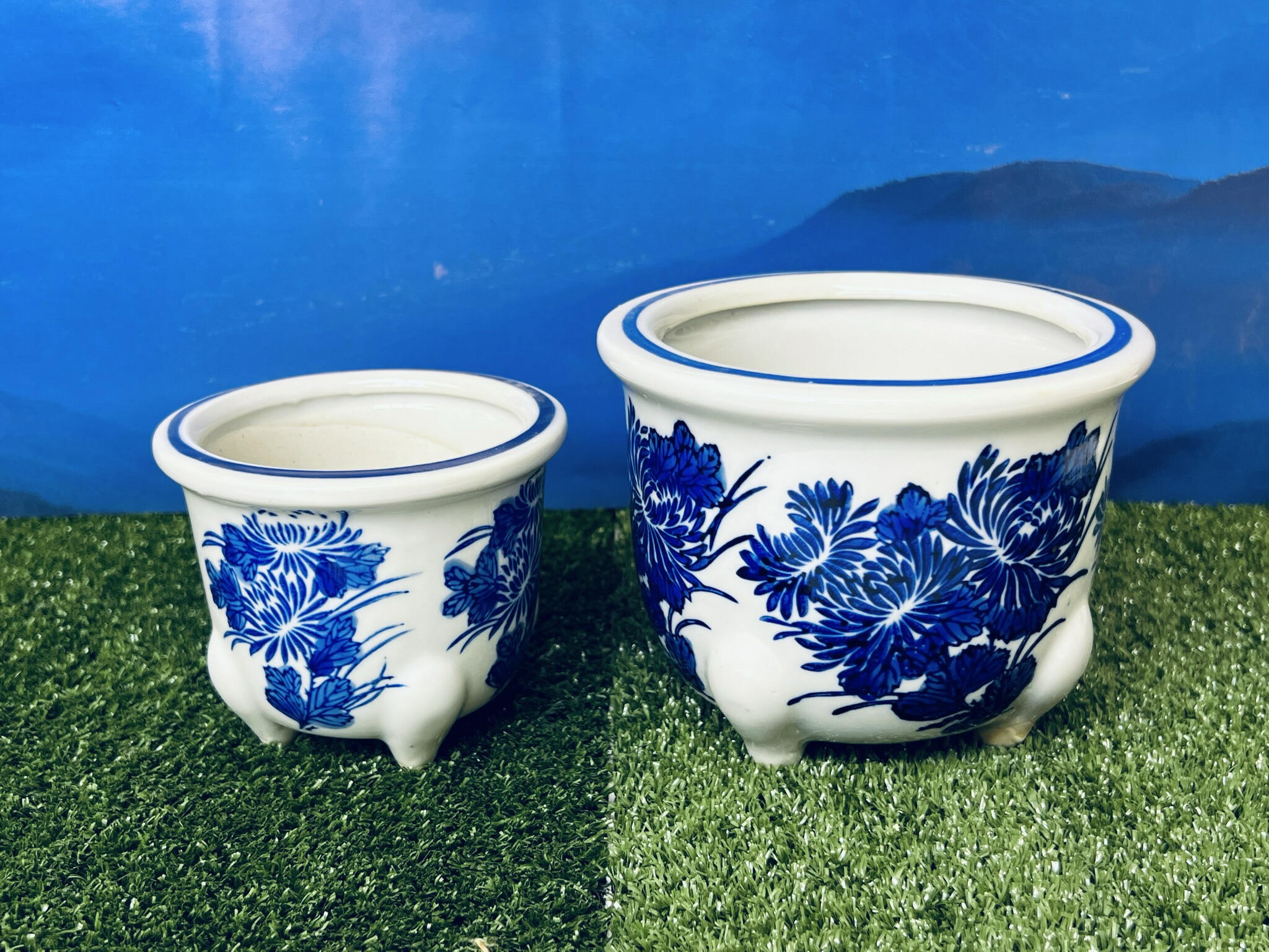 楽天市場】陶器 植木鉢【02正方大小2点セット】洋蓮 盆栽 植物