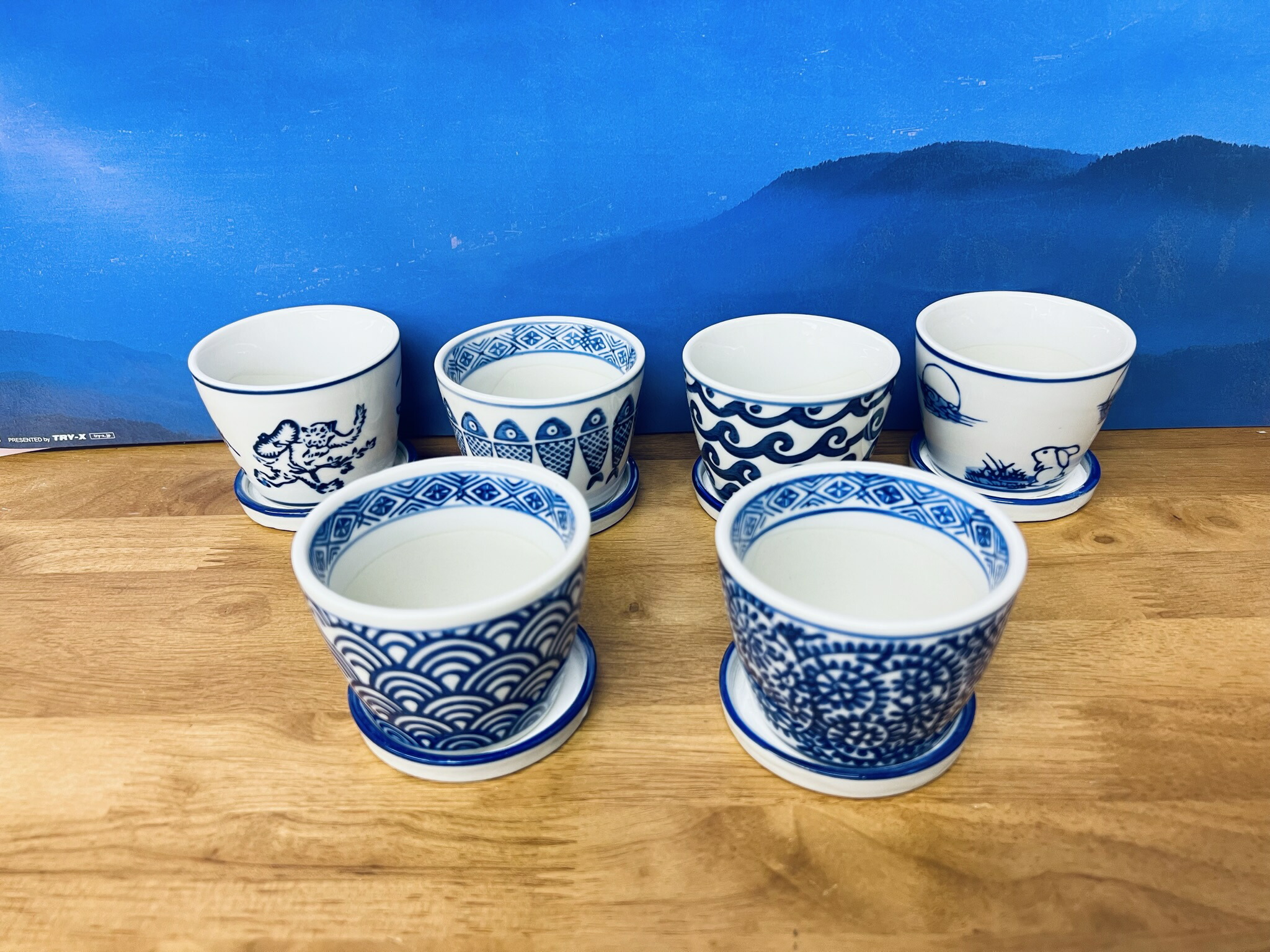 楽天市場】陶器 青花 【6”杯洗】花唐草 陶磁器 染付 盃 日本酒