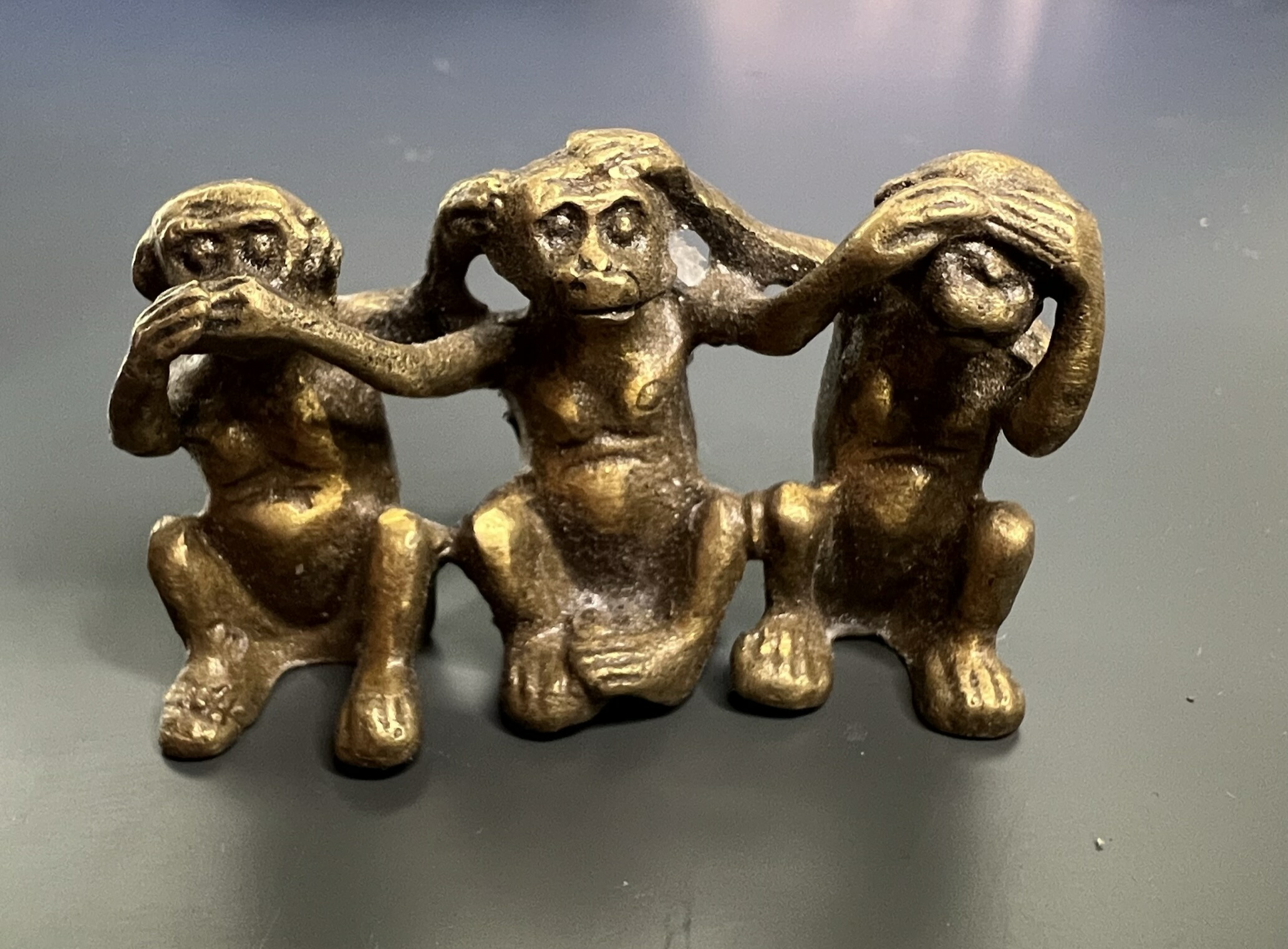 楽天市場】置物 讃岐鋳造品 三賢猿 見ざる言わざる聞かざる 五八