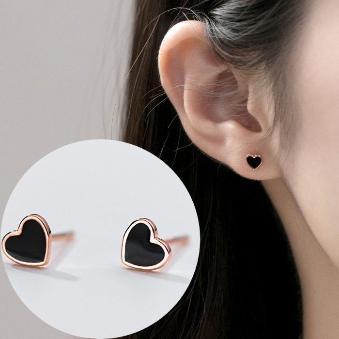 楽天市場】選べる5種のブラックデザインピアス ハート スター スクエア