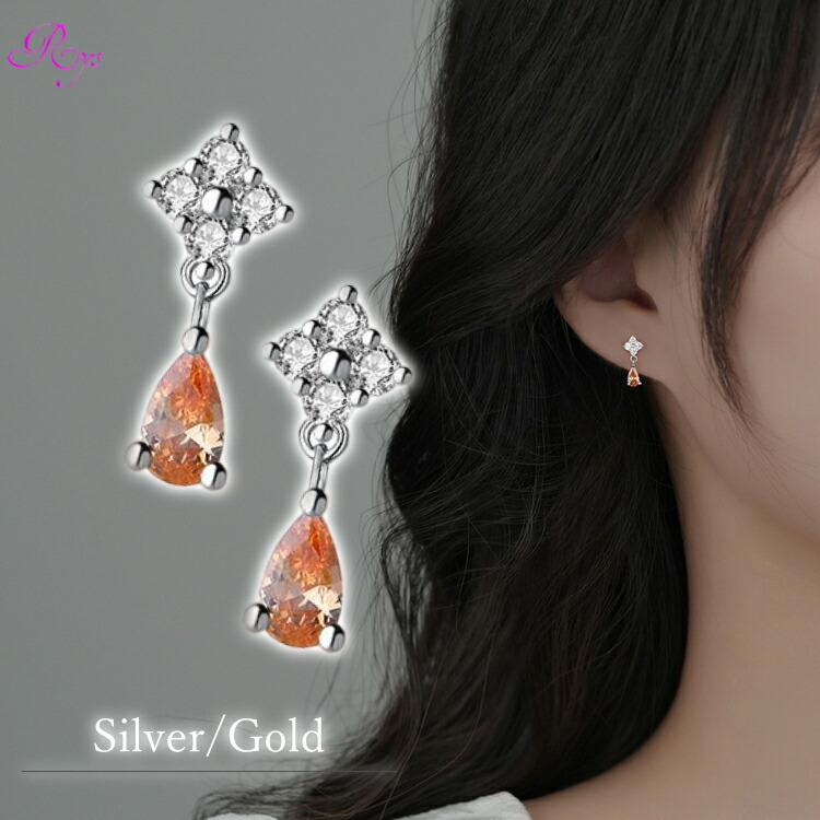 楽天市場】月の雫ピアス ムーンドロップピアス シルバー ゴールド