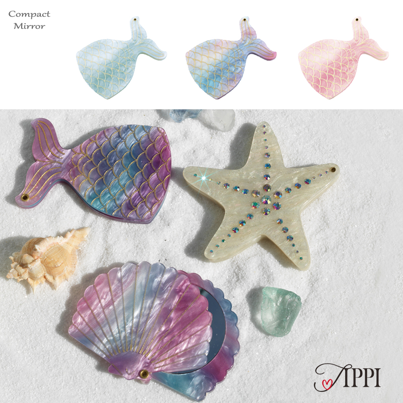 Tippi ティッピ コンパクトミラー Mermaid マーメイド 人魚 手鏡 ハンドミラー画像