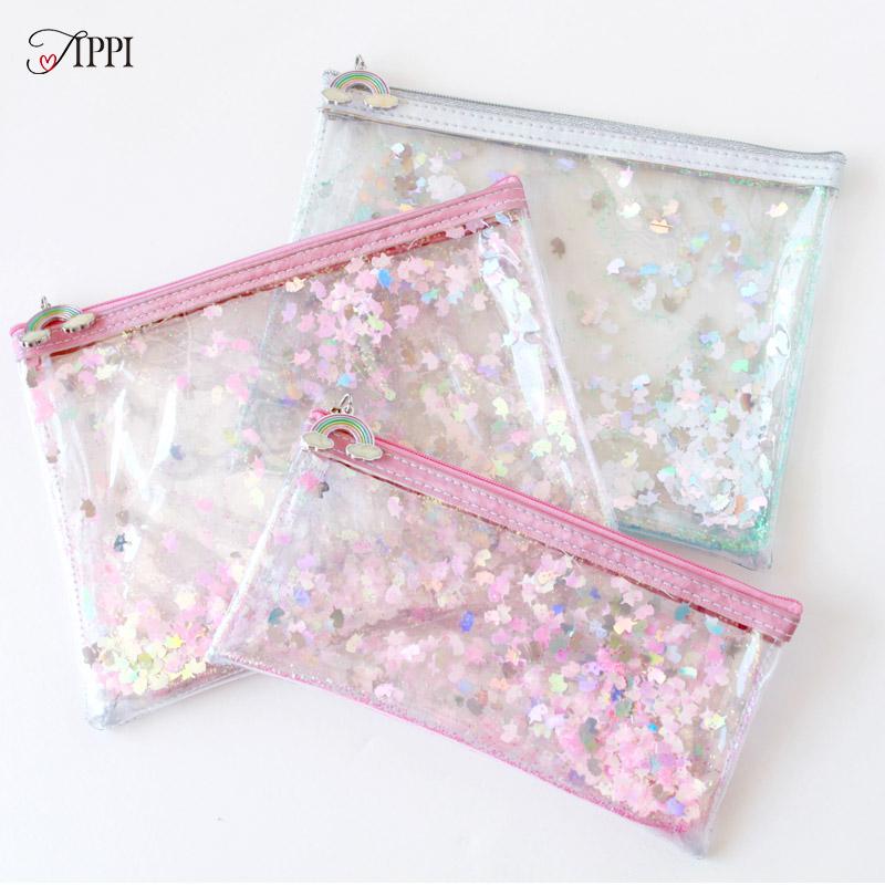 楽天市場 Tippi ティッピ ペンケース 透明 かわいい 可愛い ユニコーン ポーチ M 小物入れ 長方形 筆箱 クリア Rythmique
