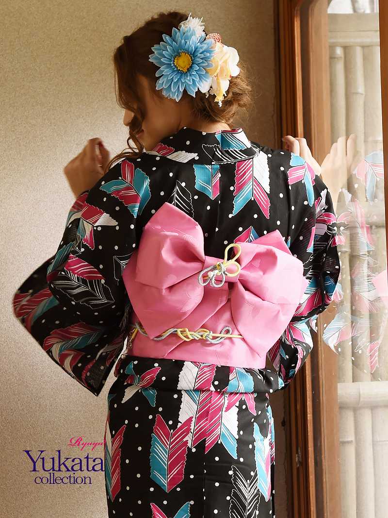 楽天市場 浴衣 セット レディース ゆかた 帯 下駄 キャバ Ryuyu ドット柄 キャバ浴衣 モダン あす楽 セット レトロモダン レトロ 作り帯 簡単 着方 楽 楽ちん 150cm 上品 女性 女 40代 30代 目立つ おしゃれ かわいい 大正ロマン 即日発送 Rselect