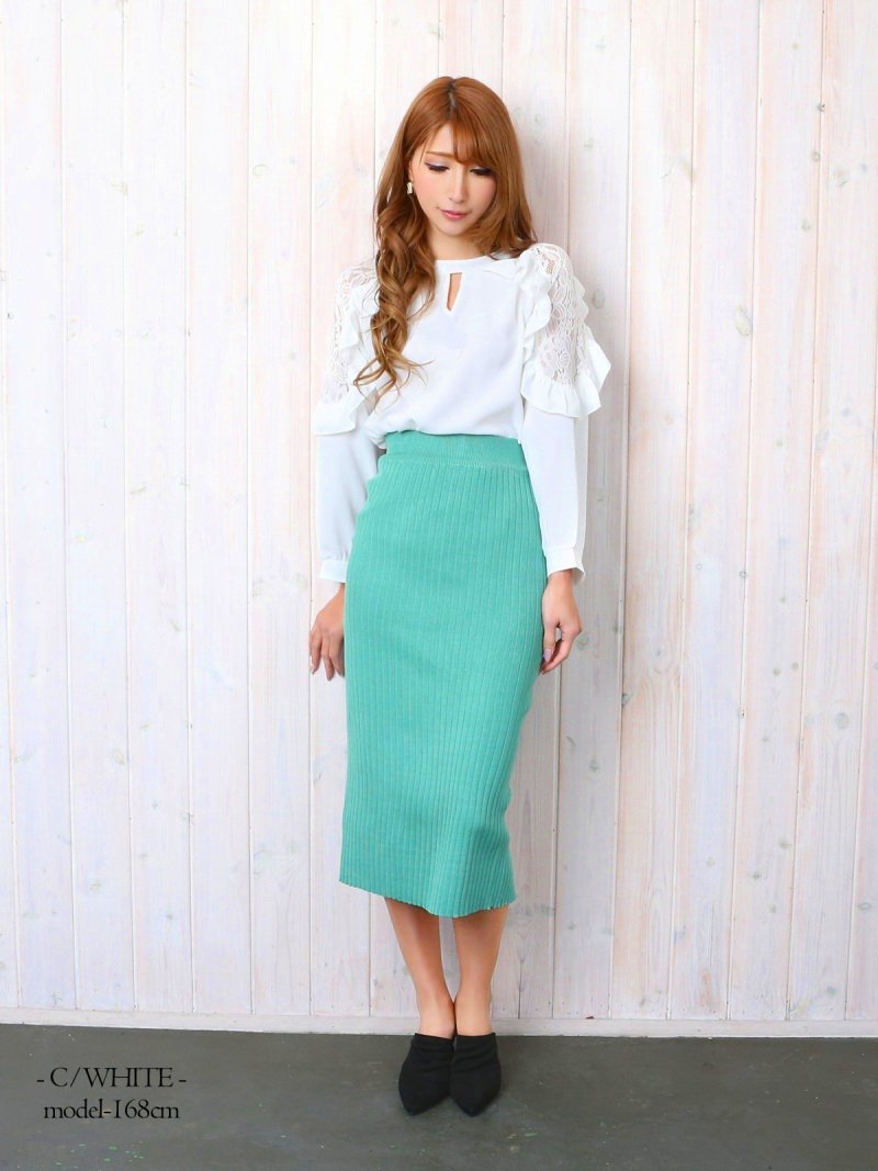 楽天市場 メール便対応 キャバブラウス レディース トップス ブラウス レース 安い 長袖 レディース 白 ブランド Rselect