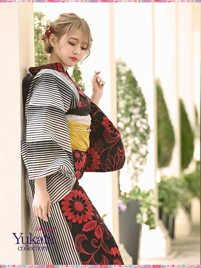 激安特価 浴衣 セット レディース ゆかた 帯 下駄 キャバ Ryuyu 半身柄 ストライプ 花柄 赤 あす楽 ストライプ 赤 兵児帯 かっこいい 高級 即日発送 ブランド 女性 女 大人 ファッション 男ウケ 花柄 レトロ 古典 モダン 夏祭り 祭り