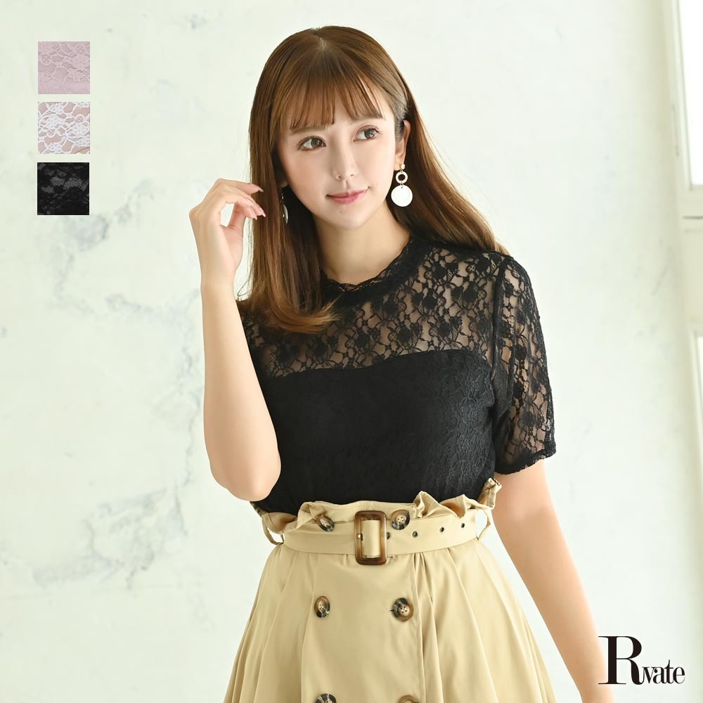 楽天市場 キャバシャツ レディース トップス シャツ 総レース 五分袖 ブラウス カットソー あす楽 Rselect