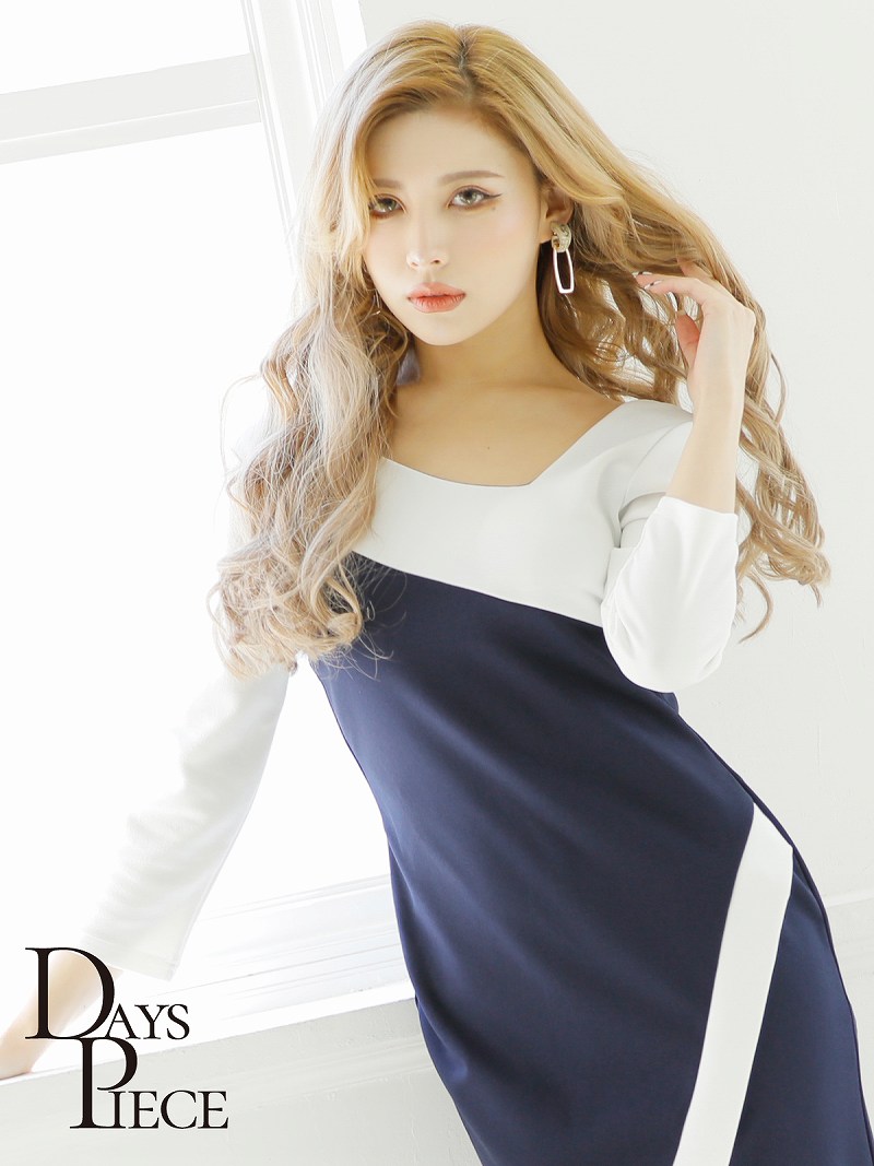 ツートーン かわいい 七分袖 タイト 膝丈 Xl キャバドレス アシメ キャバ 楽 ストレッチ Xl ワンピ 韓国ワンピース ワンピース 韓国スタイル 1000円offクーポンあり クラ パーティードレス Dayspiece ツートーン タイト 膝丈 パーティー おしゃれ 楽 大きいサイズ Xl