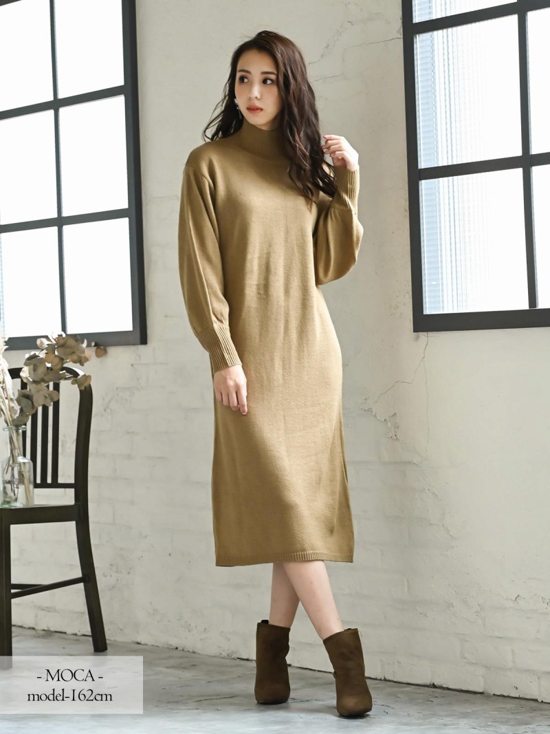 楽天市場 キャバ ドレス キャバドレス キャバクラ キャバワンピース パーティードレス ニットワンピース 楽ちん ハイネック 長袖 あす楽 Rselect