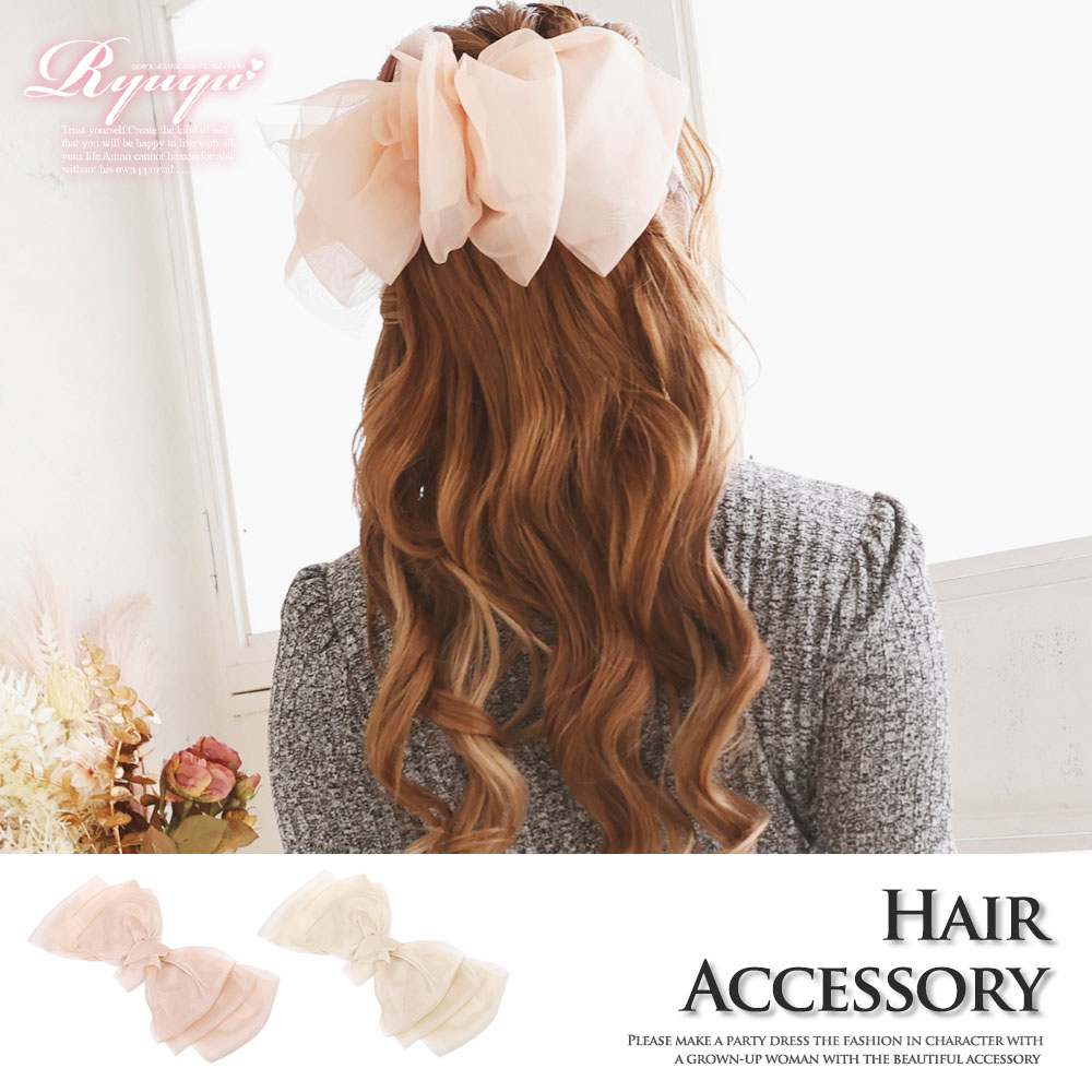 楽天市場】Ryuyu ヘアアクセサリー ヘアクリップ リボン シフォン