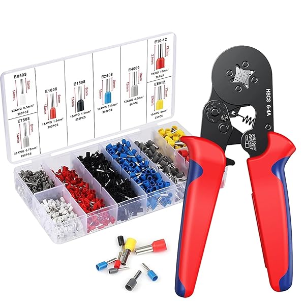 【楽天市場】圧着ペンチセット フェルール圧着工具 0.25-10mm²調整可能 ラチェット式 四角 フェルール端子セット フェルール用 圧着