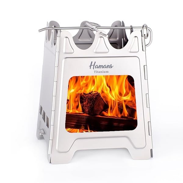 楽天市場】ウッドストーブチタン焚き火台キャンプ用コンロ薪ストーブ超