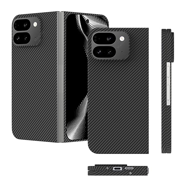 Google Pixel 9 Pro Fold 相応う入れもの スマホケース 軍用ボディアーマー原材料 アラミド衣料繊維 覆いかぶせる 超薄 超軽さ 耐衝撃 キズ押しとどめる 上滑り打ちきり 指紋押しとどめる 黄ばみなし 高耐久性 か細い 薄型 ミニマリスト 分かりやすい 飛び切りな炭素風 ビ