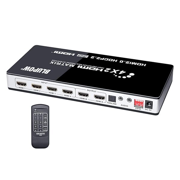 HDMI行列 セレクター 4インプット2最終生産物 + 音吐引きはなす(光デジタル・3.5粍ステレオ音吐最終生産物) 異な