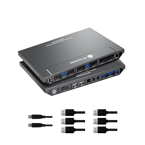 AV Access 8K KVM取り替えっこ 2インプット2最終生産物 2管する 2 台の電子計算機 KVMうつり変わり器 DisplayPort 8K@60サイクル 4K@1