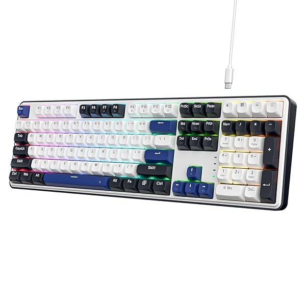 K689 有線屁っ放り毛布 RGB ゲーミングキーボード 108足懸かり 機械的鍵盤 熱っぽい切りかえる