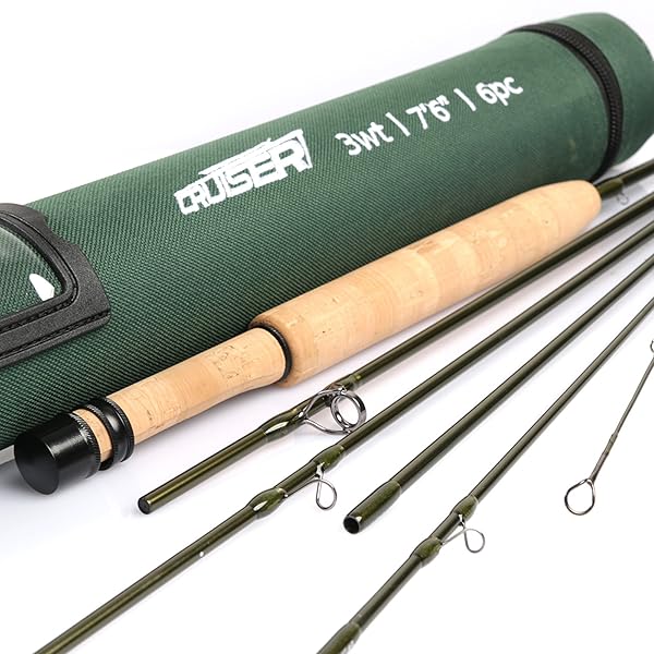 Cruiser フライフィッシングロッド; 3wt 7\u00276 \u0027\u0027 6天下太平、IM10炭素空白文字、AA立場木管 グリーン