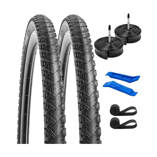 2本セット,700 40c タイヤ,700x40c 40-622 自転車タイヤ + 700x35/43c チューブ肉厚 仏式バルブ48mm+リム