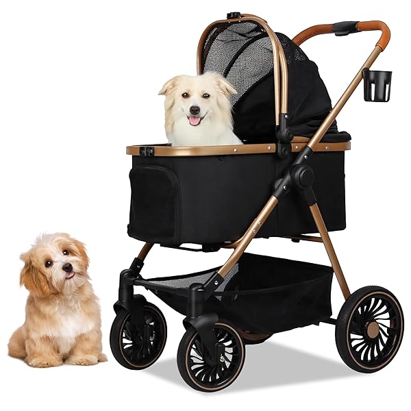 愛玩動物手押し車 犬 4輪 犬用かーと 小型犬 中型犬 うば車 多頭 ペットキャリーカート ワンタッ