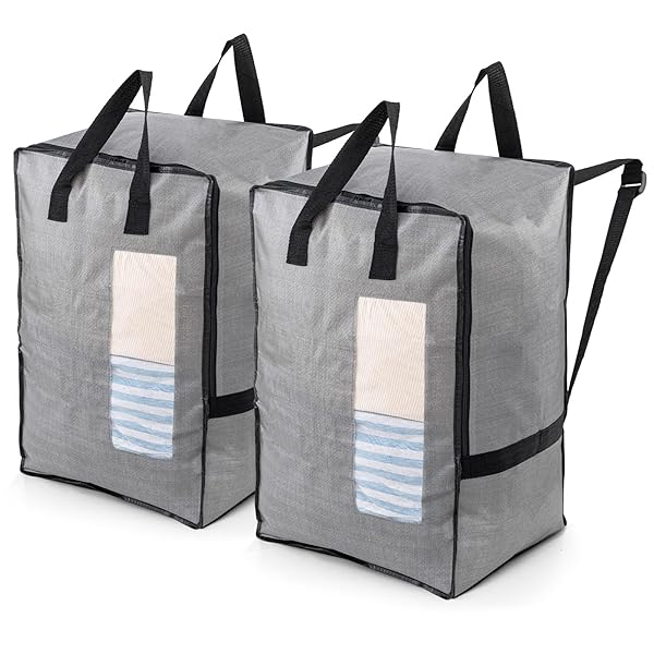 布団収納袋 大型収納袋 引越しバッグ 2個セット 背負える 特大容量 自立式 カバン ビッグバ画像