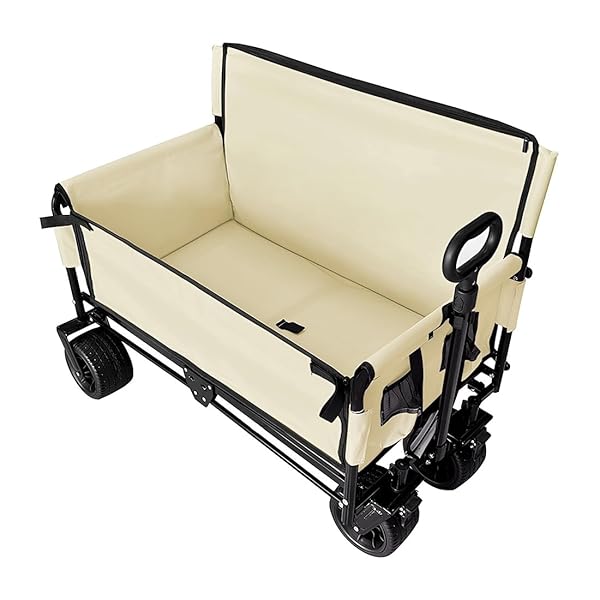 持ちはこび手押し車 持ちはこび手押し車 長椅子付き添い人キャンプカート キャンプワゴン アウトドアワゴ