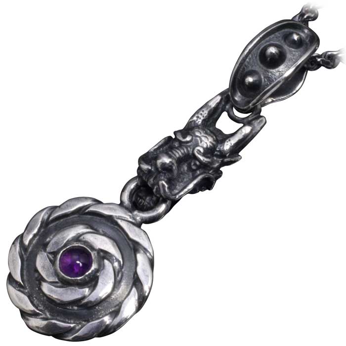 龍 ネックレス メンズ 龍頭 龍 ツイスト ペンダント トップ2 チェーン付き シルバー ドラゴン 竜 日本 和柄 和風 男性用 おしゃれ ギフト プレゼント ガーネット ブルートパーズ アメジスト ペリドット ムーンストーン