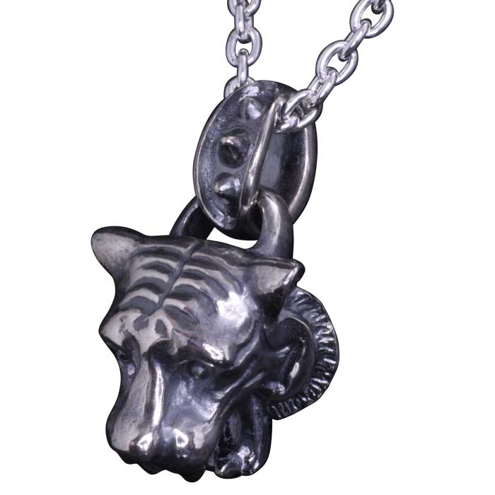 ネックレス メンズ 龍頭 虎 ペンダント トップ チェーン付き シルバー タイガー 和柄 和風|龍頭-SilverAccessories WebShop-