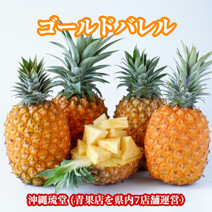 沖縄県産ゴールドバレル (国産最高級パイナップル) 3.3kg以上(2～4玉)【送料無料・即出荷可】</br>パイン パイナップル 沖縄 フルーツ 果物 盛り合わせ お中元 お歳暮 ギフト 贈り物 父の日 母の日 出産祝 手土産 結婚祝 プチギフト