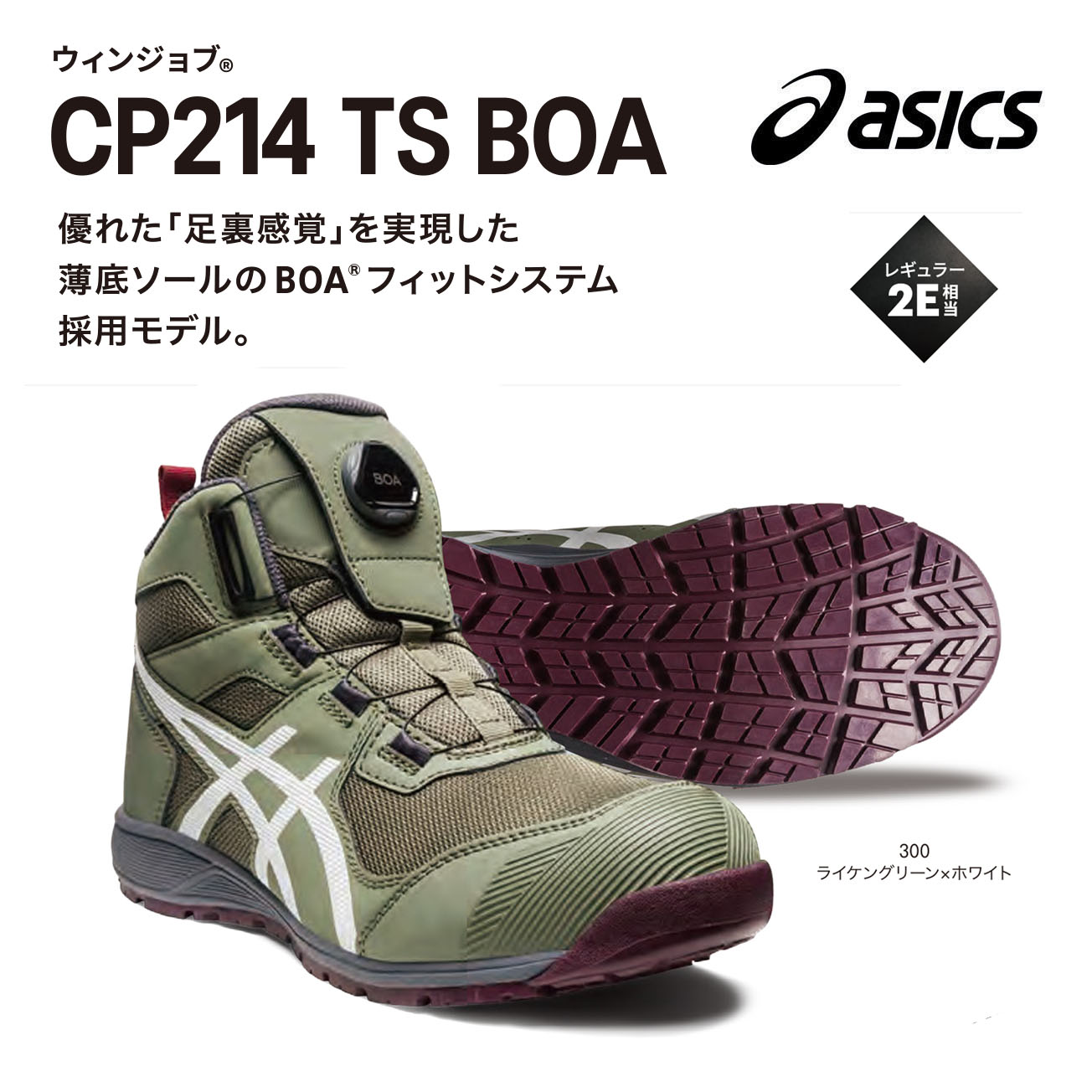 【貨物輸送無料】CP214 TS BOA アシックス【安全性のある靴】 24.5～28糎・29糎・30糎  300ライケングリーン×白いこと 020グラシアグレー×グランドシャーク 600音楽的リズム清涼飲料水×白いこと
