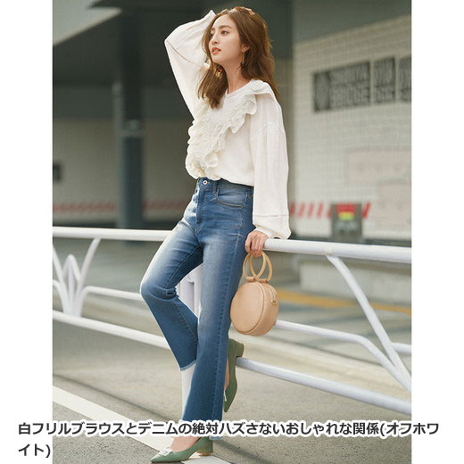 楽天市場 ブラウス M L Ll レース使いフリルブラウス M Ll レディース Ryuryu リュリュ 春 春服 トップス 40代 ファッション 40代 レディースファッション Ryuryu リュリュ