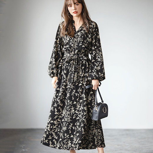 楽天市場 ワンピース M L Ll ボリューム袖カシュクールプリントワンピース M Ll レディース Ryuryu リュリュ 春 春服 大人 40代 ファッション 40代 レディースファッション Ryuryu リュリュ