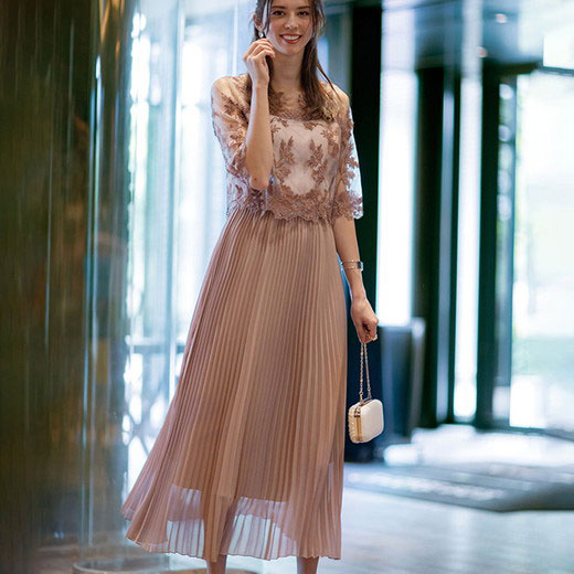 有名なブランド ワンピース 10 Offクーポン対象 ワンピース M 大人 春服 春 レディースファッション 40代 ファッション 40代 リュリュ レイヤードデザインプリーツドレス M Ll Ll L Dgb Gov Bf