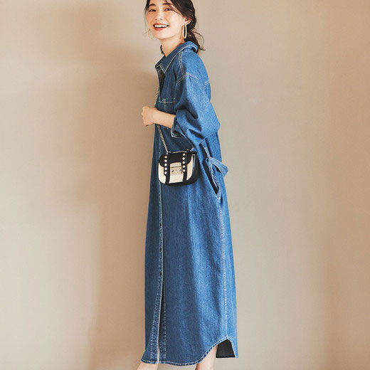 本物の 40代 ファッション 40代 リュリュ 500円クーポン配布中 ワンピース3l綿１００ ロング丈デニムワンピース レディースファッション 大人 大きいサイズ 春服 春 Hsoi Quintalafrancisca Com