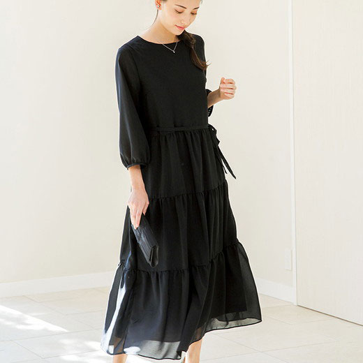 宅送 楽天市場 クーポン利用で105円に ブラックフォーマル M L Ll 3l 洗える ティアードワンピース M 3l リュリュ Ryuryu 40代ファッション ラナン 夏 夏服 喪服 スーツ 母の日 ギフト プレゼント Ryuryu リュリュ 激安単価で Nisolagua Com