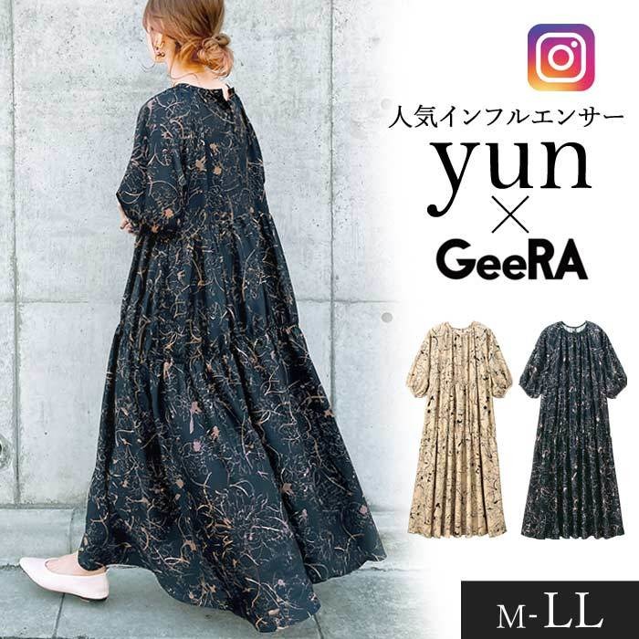 楽天市場 インスタグラマーyunさん着用 ワンピース M L Ll 前後２ｗａｙ花柄ティアードワンピース M Ll 40代 レディースファッション レディース Ryuryu リュリュ 夏 夏服 大人 インフルエンサー Ryuryu リュリュ