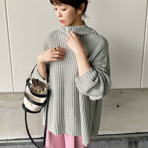 ニットプルオーバー M L Ll オーバーサイズタートルニット M Ll 40代レディースファッション Ryuryu リュリュ 秋 秋服 ニット プルオーバー トップス あったか 国際ブランド