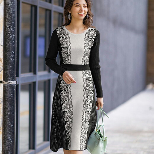 楽天市場 ワンピース M L Ll サイドレースデザインニットワンピース M Ll 40代レディースファッション レディース Ryuryu リュリュ 秋 秋服 Ranan ラナン 大人 あったか 長袖 Ryuryu リュリュ