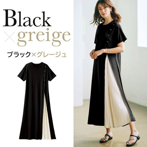 ご注文で当日配送 ワンピース M L Ll 3l ボタン付スリットプリーツ切替ワンピース M 3l 40代レディースファッション レディース Ryuryu リュリュ 大人 おしゃれ Www Yourrequestentertainment Com