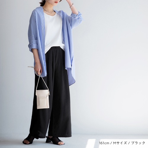 定番スタイル Sale セール ワイドパンツ M L Ll 3l タック使いカラーワイドパンツ M 3l 40代ファッション 夏 夏服 30代 レディース Ryuryu リュリュ Adorcher アドルシェ ボトムス パンツ ゆったり 楽ちん アウトレット 在庫処分 Inanews Co In