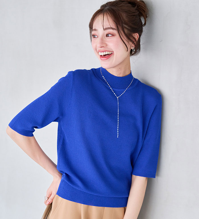 tシャツ レースコンビオフショルトップス レディース K7-1.jpg